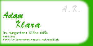 adam klara business card
