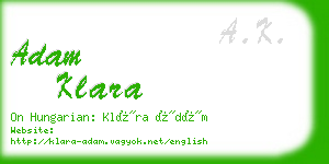 adam klara business card